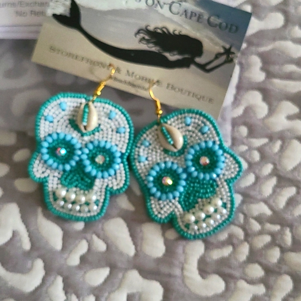 NWT sugar skull earrings